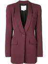 Tibi Burgundy Oversized Tuxedo Blazer With Removable Belt In Purple
