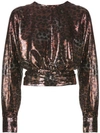 MSGM LEOPARD-PRINT SEQUINNED TOP