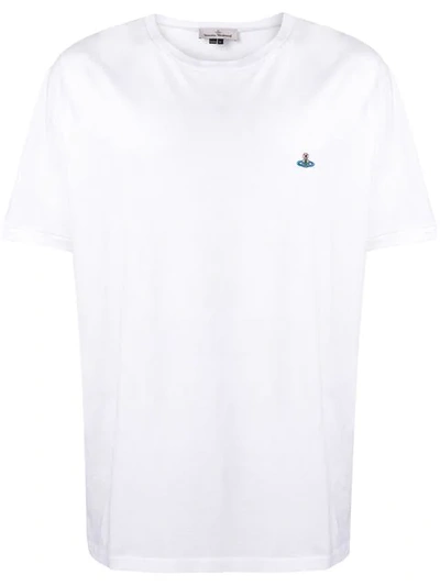 Vivienne Westwood Logo-embroidered Organic Cotton T-shirt In White