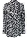 Equipment Essential Heart-print Blouse In Black