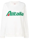 Alberta Ferretti Slogan Embroidered Sweater In White
