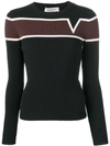 VALENTINO RIBBED PANELLED SWEATER