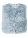 RED VALENTINO MARABOU CROPPED GILET