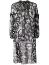 Alexander Mcqueen Seashell Print High-low Blouse In Black