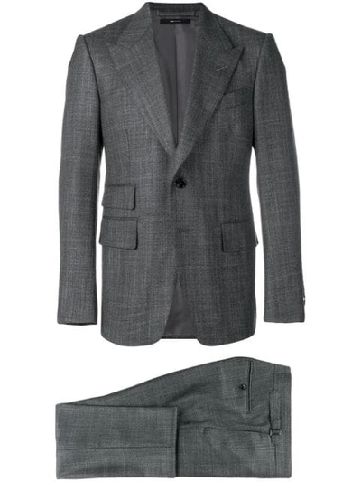 Tom Ford Shelton Check Two-piece Suit In Grey