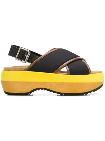 Marni Wedge Criss Cross Sandals In Multicolour ModeSens