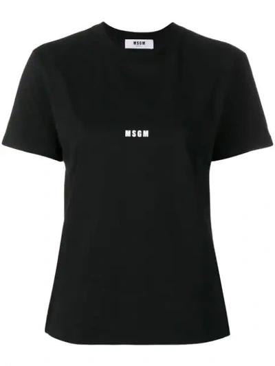 Msgm Micro-logo Crew Neck T-shirt In Black