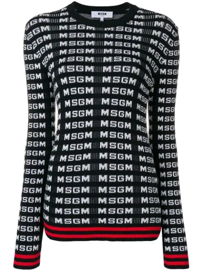 Msgm Logo Sweater In Basic