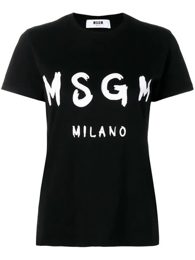 Msgm T-shirt With Logo In Black