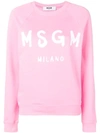 Msgm Knitwear With Raglan Sleeves And Ribbed Cuffs In Pink
