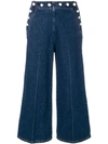 MSGM WIDE-LEG CROPPED JEANS