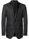 Billionaire Crocodile Effect Blazer In Black