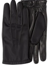 Prada Handschuhe Aus Re-nylon Und Nappa-leder In Black