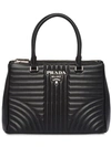 PRADA PRADA DIAGRAMME LEATHER HANDBAG