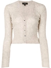THEORY CROPPED RIBBED KNIT CARDIGAN
