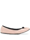 Ferragamo My Joy Leather Ballet Flats In Pink