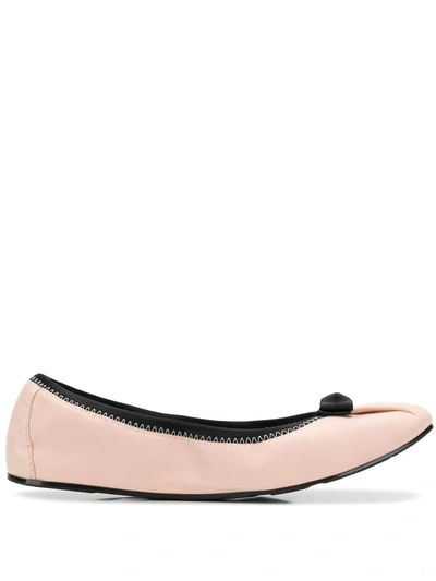 Ferragamo My Joy Leather Ballet Flats In Bon Bon