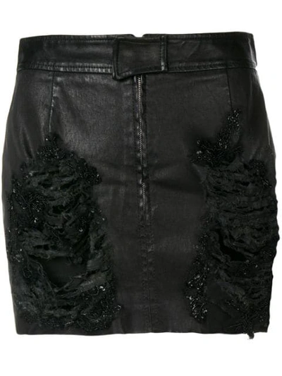 Almaz Distressed Mini Skirt In Black