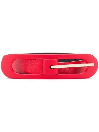 Oscar De La Renta Small Oval Belt In Red