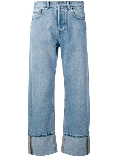 Valentino Vltn Straight-leg Jeans In Azure
