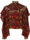JW ANDERSON JW ANDERSON PAISLEY-PRINT RUFFLED BLOUSE - RED