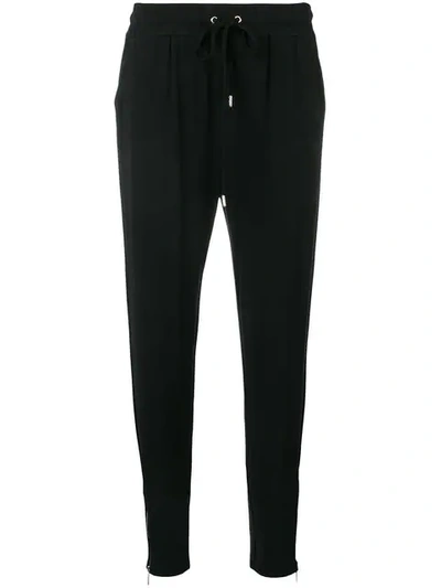 Michael Michael Kors Tapered Ankle Zip Track Trousers In Black