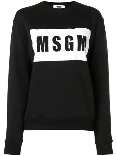 Msgm Logo Print Sweatshirt In Black