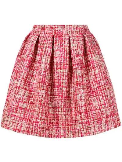 Philipp Plein Mini Tweed Skirt In Red