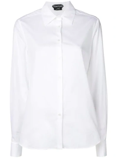 Tom Ford Classic Shirt In Optical Wh