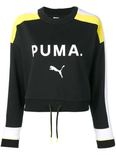 Puma Chase Colour-block Sweatshirt In Black