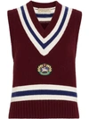 BURBERRY EMBROIDERED CREST WOOL CASHMERE TANK TOP