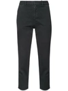 Nili Lotan Plain Slim Cropped Trousers In Black