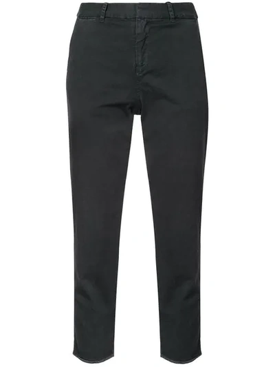 Nili Lotan Plain Slim Cropped Trousers In Black