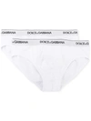 Dolce & Gabbana Pack Of 2 White Cotton Briefs With Black Logo In White