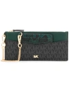Michael Michael Kors Monogram Zipped Wallet In Black