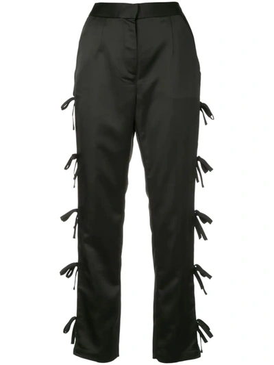 Self-portrait Side Tie Detail Trousers In Black