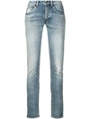 SAINT LAURENT DISTRESSED SKINNY JEANS