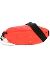 Maison Margiela Cordura Belt Bag W/ Logo Tag In Orange