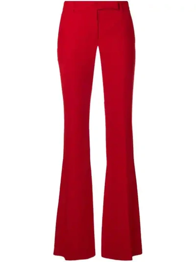 Alexander Mcqueen Flared Pleated Trousers - 红色 In Red