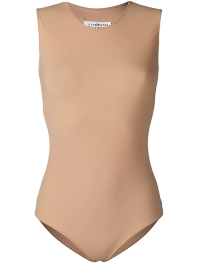 Maison Margiela Sleeveless Stretch Bodysuit In Nude