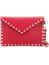 Valentino Garavani Rockstud Clutch - Red In Red