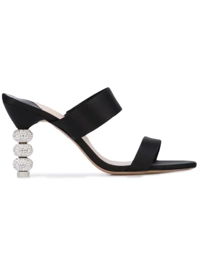Sophia Webster Jumbo Rosalind Crystal Embellished-heel Sandals In Black