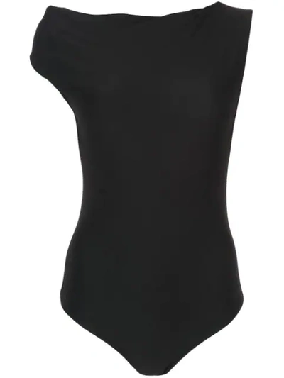 Alix Logan Asymmetric Bodysuit In Black