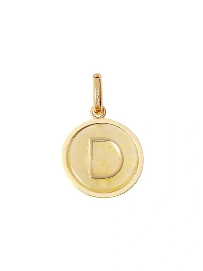 Burberry Marbled Resin ‘d' Alphabet Charm In Gold