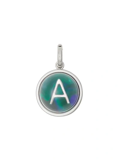Burberry Marbled Resin ‘a' Alphabet Charm In Silver