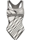 MISSONI LOGO BAND STRIPED SWIMSUIT