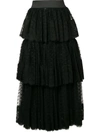 DOLCE & GABBANA PLEATED LAYERED TULLE SKIRT