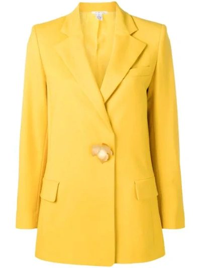 Oscar De La Renta Notch Collar Blazer In Yellow