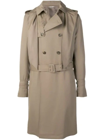 Valentino Hooded Trench Coat In Iced Coffe (brown)