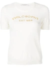 PHILOSOPHY DI LORENZO SERAFINI EMBROIDERED LOGO KNITTED T